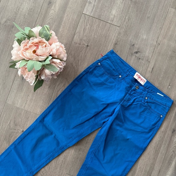 New Fiorucci Italian Blue Low Rise Skinny Jeans - Picture 1 of 8